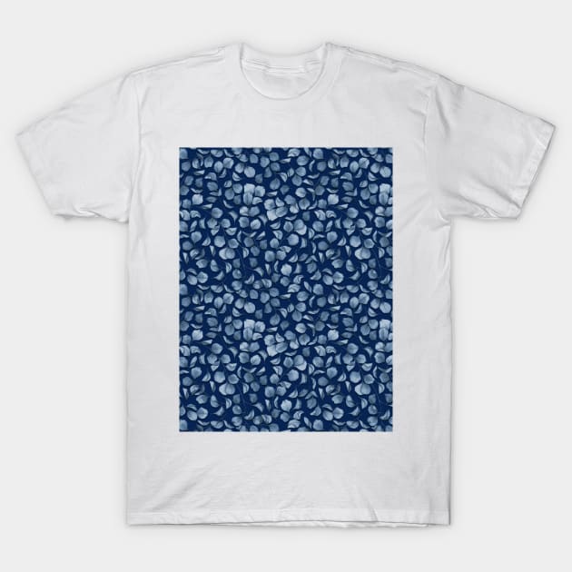 Watercolor Eucalyptus Leaves_Indigo and Blue Palette T-Shirt by SnehaColoursoft